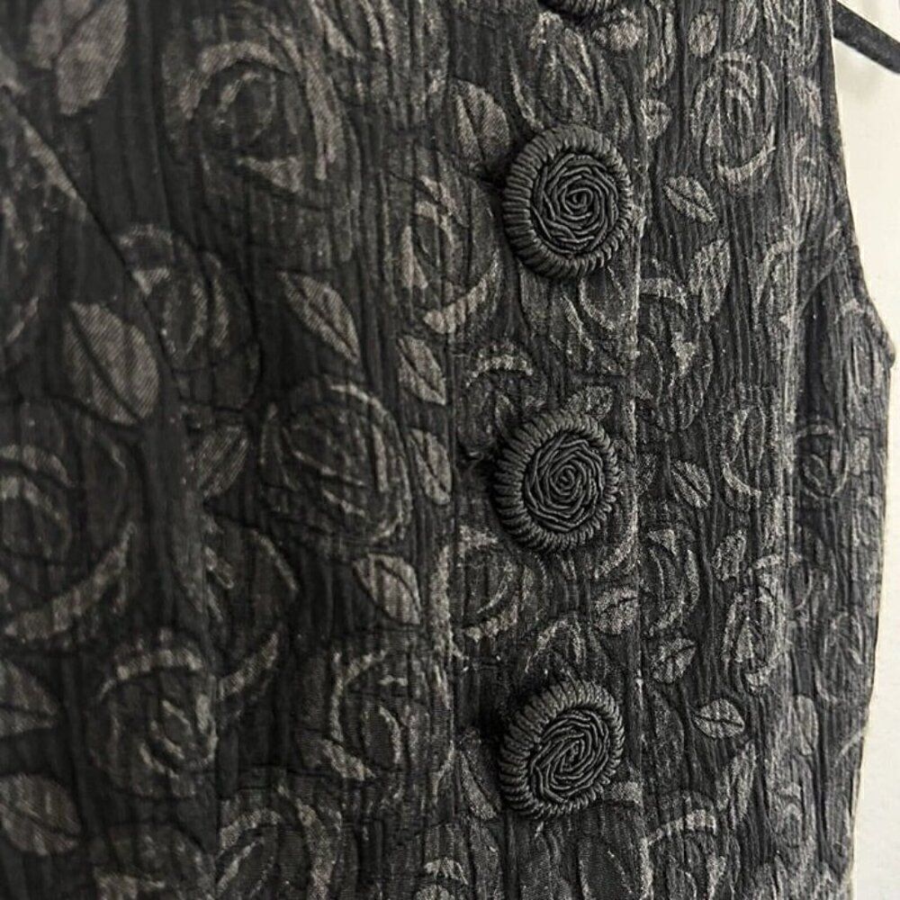 BB Dakota Grey & Black Brocade Sleeveless Fit & Flare Mini Dress Size Medium - Picture 7 of 11